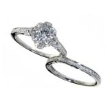 14kt Gold 1.28 ct Round Diamond Bridal Set