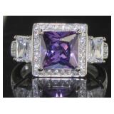 Princess Cut 2.50 ct Amethyst Designer Ring