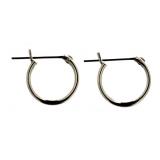 14kt White Gold 12 mm Huggie Hoop Earrings