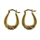 14kt Gold 19.4 mm Designer Hoop Earrings