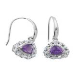 Genuine Trillion African Amethyst Earrings
