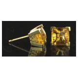 14kt Gold 3.00 ct Golden Citrine Stud Earrings