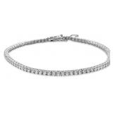 Beautiful 2.5 mm Round White Topaz Tennis Bracelet