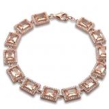 Rose Radiant Cut 22.50 ct Morganite Bracelet