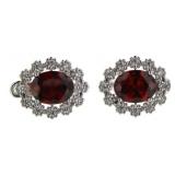 Oval 5.00 ct Ruby French Lock Earrings