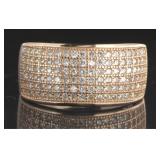 Rose Toned White Topaz Micro Pave Ring