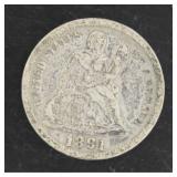 1891 Seated Liberty Silver Dime