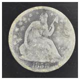 1858 Seated Liberty Silver Half Dollar