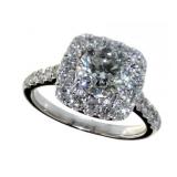 14kt White Gold 2.44 ct Round Cut Diamond Ring