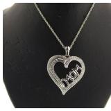 Genuine 1/2 ct Diamond Heart Mom Necklace