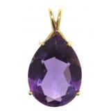 14kt Gold Pear Cut 21.30 ct Amethyst Pendant