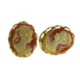 10kt Gold Gorgeous Cameo Earrings