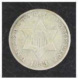 1853 Silver 3 Cent Piece