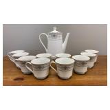 11pc Vintage Diane Fine Porcelain China Tea Set