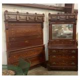 Antique Victorian Full Bed & Dresser/Mirror