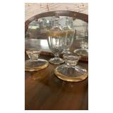 Good Trim Crystal Compote & Candle Holders