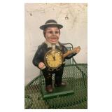 Large Cast Iron Musician Clock