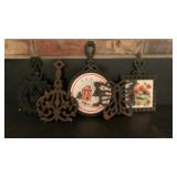5 Vintage Cast-iron Trivets