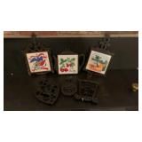 6 Vintage Cast-Iron Trivets