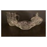 3pc Vintage Star of David Glass Collection