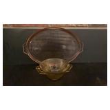 2pc Vintage Depression Glass
