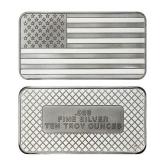 10 Ounce - American Flag .999 Fine Silver Bar