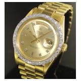 18kt Gold Mens President Day-Date Rolex Wristwatch