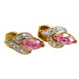 Fancy Marquise Pink Sapphire Clip-On Earrings