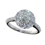14K White Gold 1.72 ct Round Diamond Ring