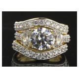 Stunning Round White Topaz 3pc Bridal Set