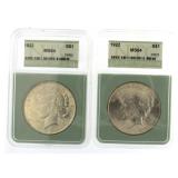 1922 MS64 Peace Silver Dollar
