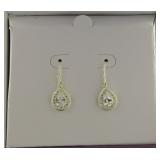Pear Cut White Topaz Fashion Dangle Earrings
