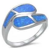 Beautiful Blue Fire Opal Designer Ring
