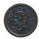 1851 Braided Hair Copper Large Cent