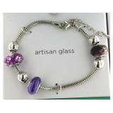 Beautiful Purple Artisan Glass Fashion Bracelet