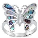 Beautiful Abalone Shell Butterfly Ring