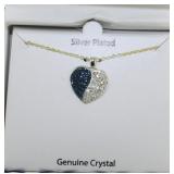 Blue & White Crystal Heart Fashion Necklace