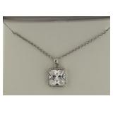 Beautiful Princess Cut White Topaz Necklace