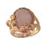 Stunning Rose Chalcedony & White Topaz Ring