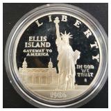 1986-S Statue Of Liberty Silver Proof Dollar