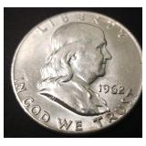 1962-D Franklin Silver Half Dollar BU