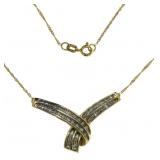 10kt Gold Vintage Diamond Evening Necklace