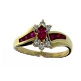10kt Gold Ruby & Diamond Estate Ring