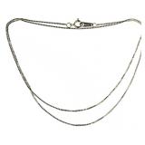 14kt White Gold 18" Box Necklace