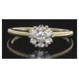 14kt Gold Antique Diamond Cluster Ring