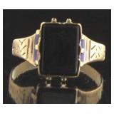 10kt Gold Antique Onyx Child Ring