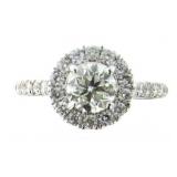 14kt White Gold 1.74 ct Round Diamond Ring