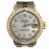 14kt/SS Oyster Lady Datejust Rolex w/MOP-Diamond
