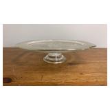 Vintage Depression Glass Cake Plate