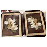 Large 2 pc Framed Magnolia Art